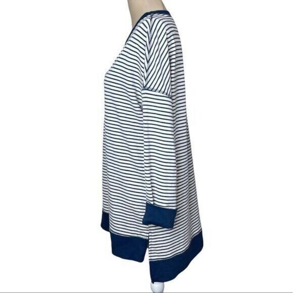 Simple by Suzanne Betro Sweater Women Size M stripe 3/4 sleeves top - Picture 4 of 7